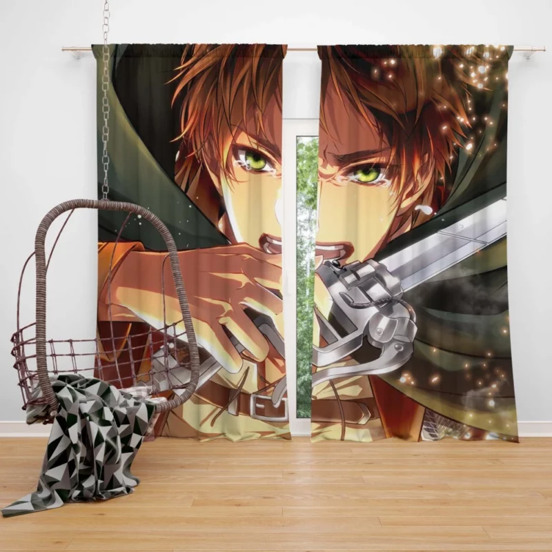 Eren Yeager Struggle Unleashed Anime Curtain