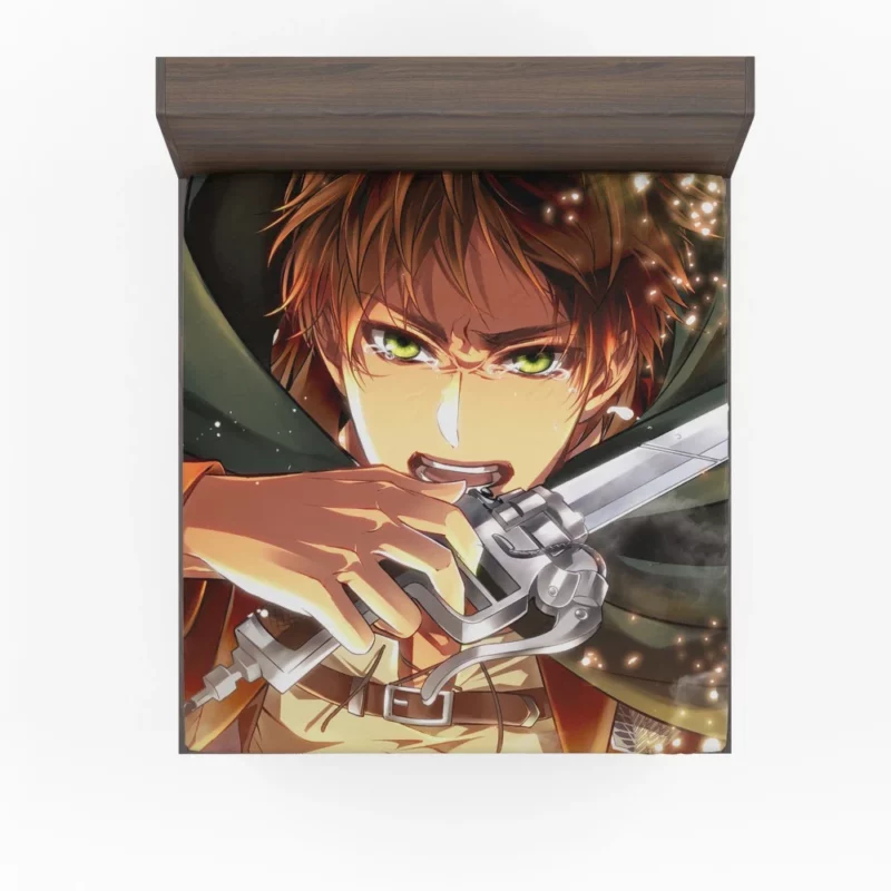Eren Yeager Struggle Unleashed Anime Fitted Sheet