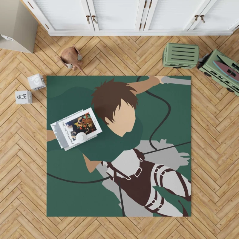 Eren Yeager Struggle and Strength Anime Rug