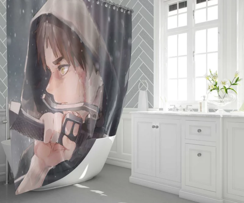 Eren Yeager Sword and Titan Anime Shower Curtain 1