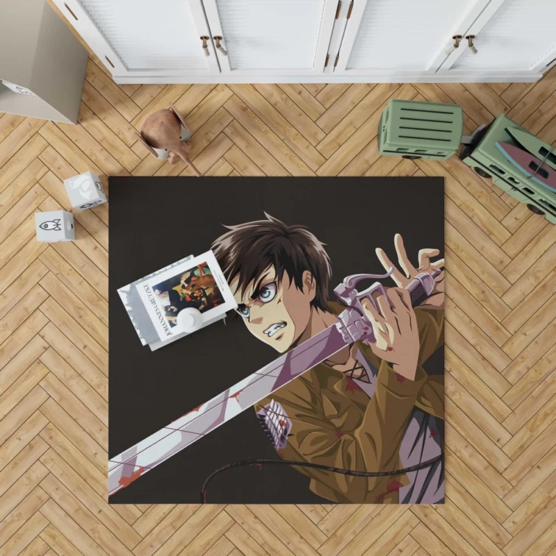 Eren Yeager Titan Determination Anime Rug