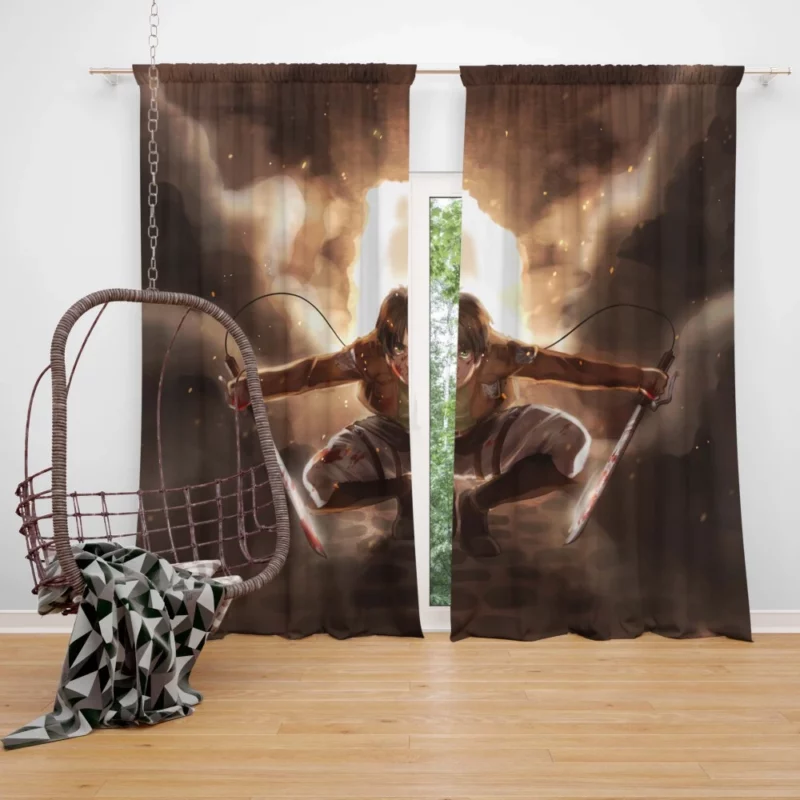 Eren Yeager Titan Rising Anime Curtain