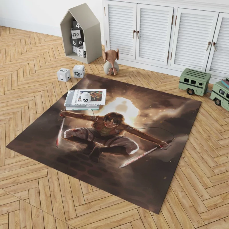 Eren Yeager Titan Rising Anime Rug 1