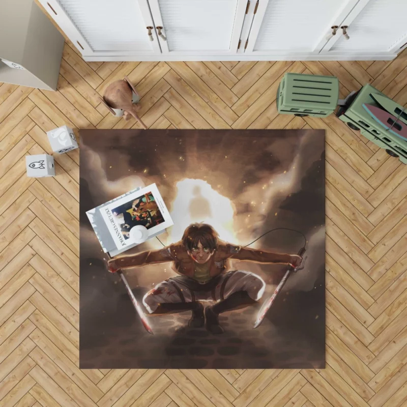 Eren Yeager Titan Rising Anime Rug