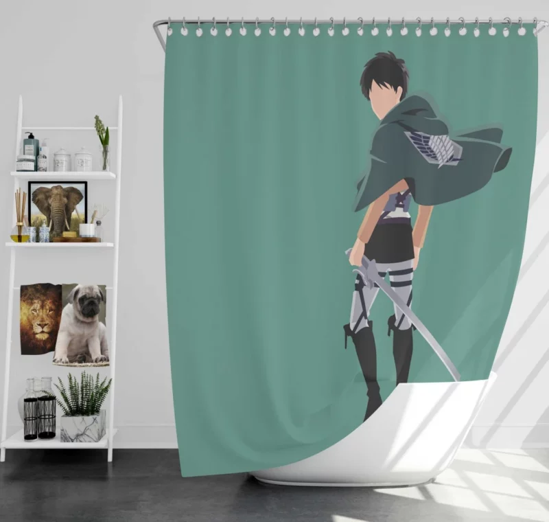 Eren Yeager Titan Saga Anime Shower Curtain