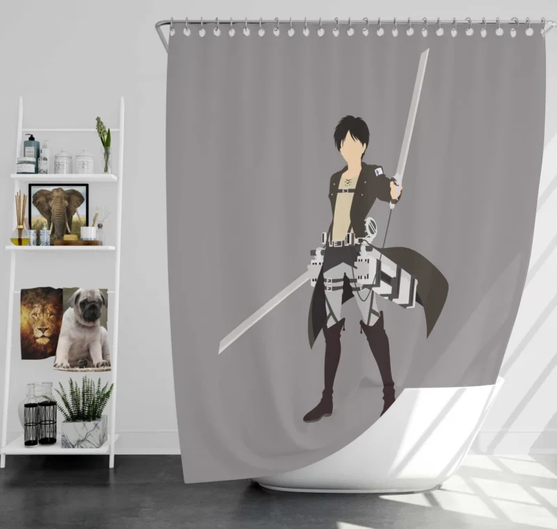 Eren Yeager Titan Shifter Journey Anime Shower Curtain