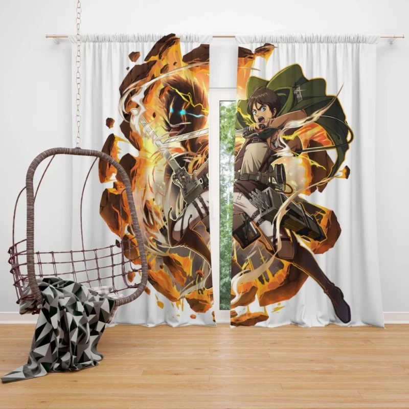 Eren Yeager Titan Unleashed Anime Curtain