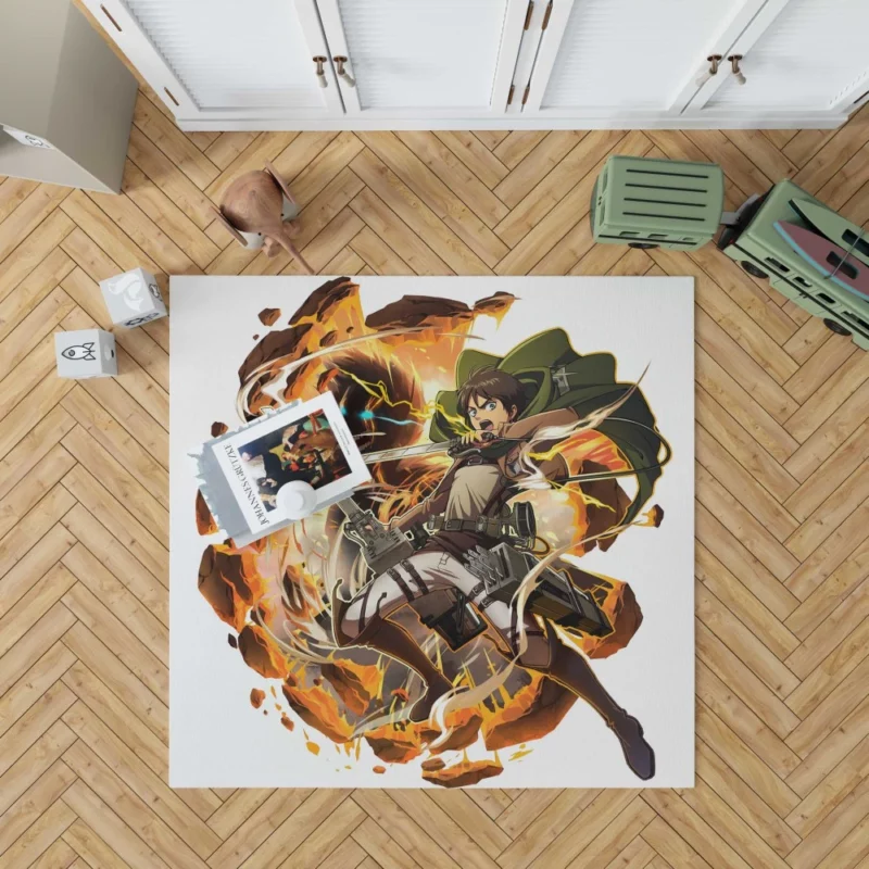 Eren Yeager Titan Unleashed Anime Rug