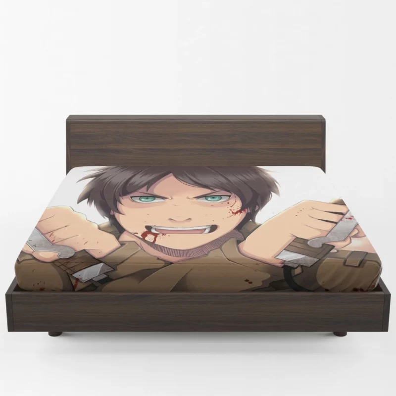 Eren Yeager Unyielding Resolve Anime Fitted Sheet 1