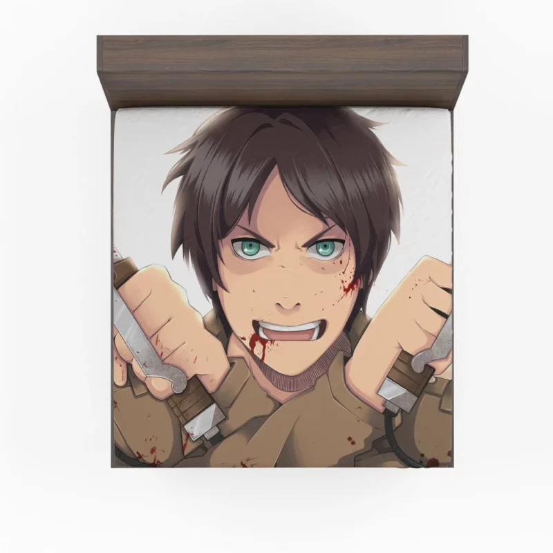 Eren Yeager Unyielding Resolve Anime Fitted Sheet