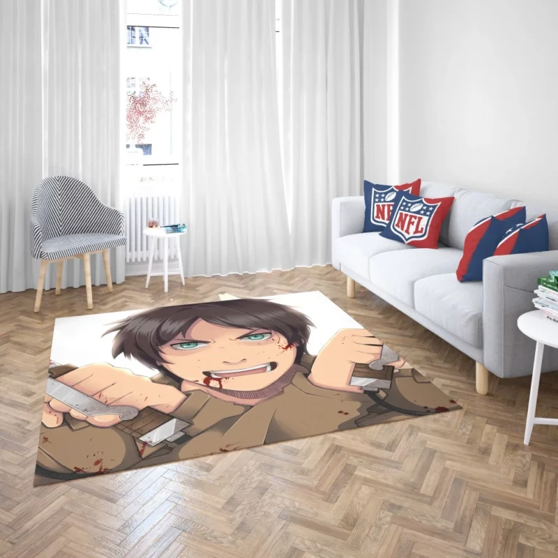 Eren Yeager Unyielding Resolve Anime Rug 2