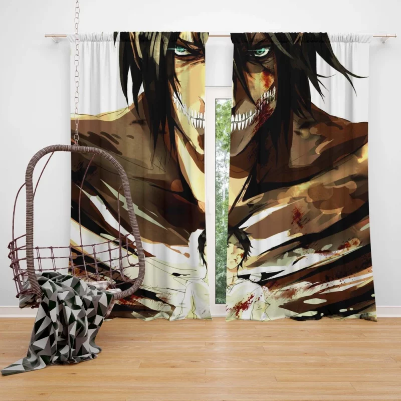 Eren Yeager Unyielding Will Anime Curtain