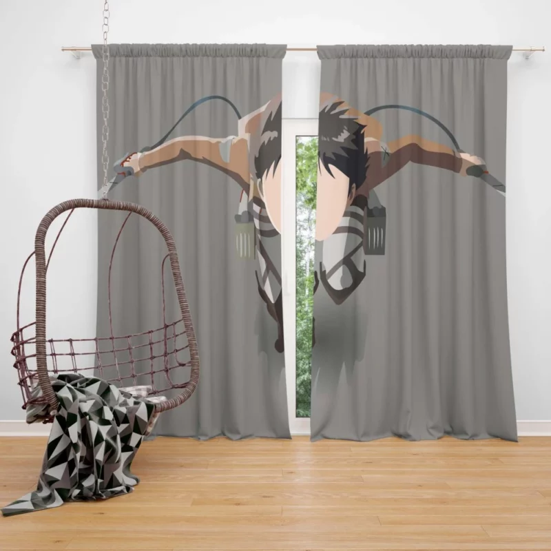 Eren Yeager Warrior Determination Anime Curtain