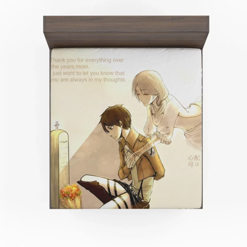 Eren and Carla Family Ties Anime Fitted Sheet