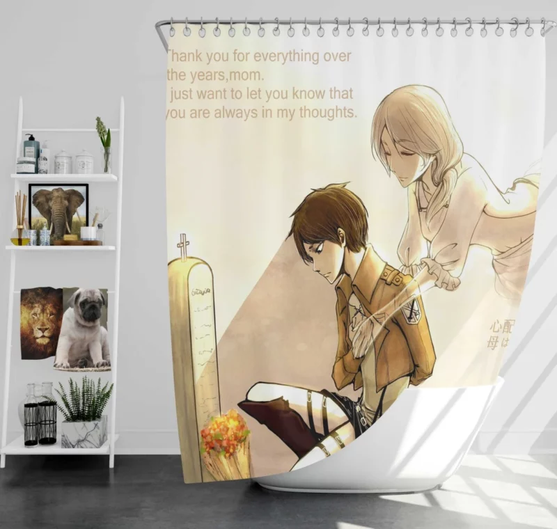 Eren and Carla Family Ties Anime Shower Curtain