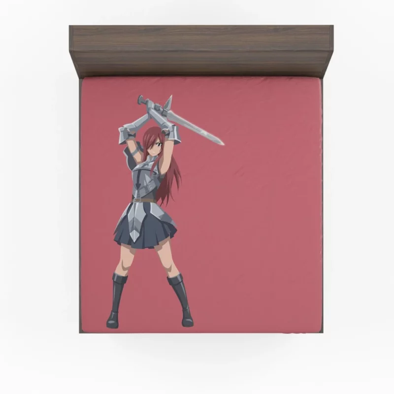 Erza Resilience Warrior Quest Anime Fitted Sheet