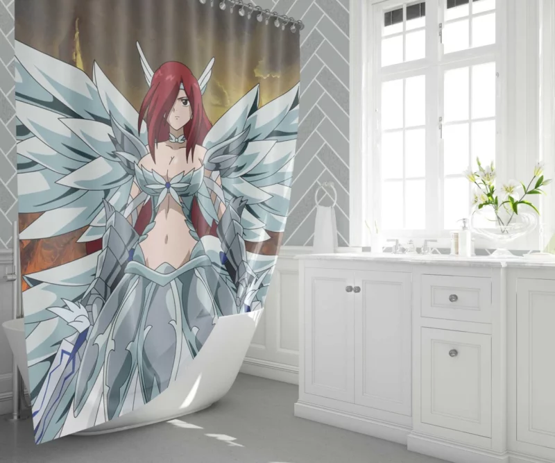 Erza Scarlet Destruction Unleashed Anime Shower Curtain 1