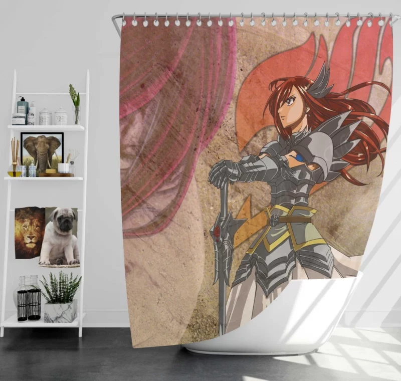 Erza Scarlet Fairy Tail Icon Anime Shower Curtain