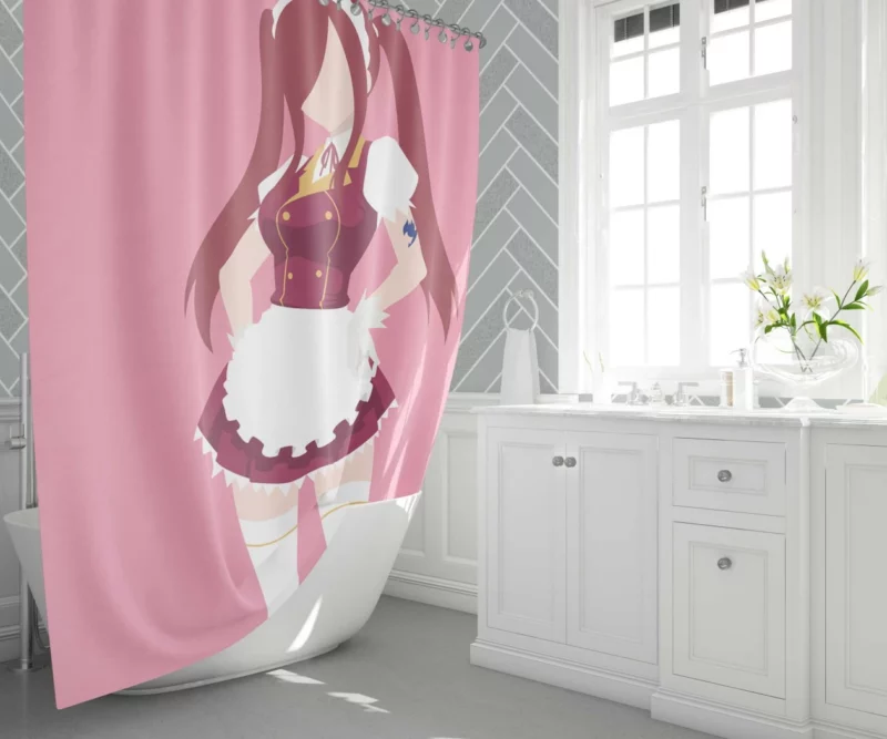 Erza Scarlet Fierce Warrior Anime Shower Curtain 1