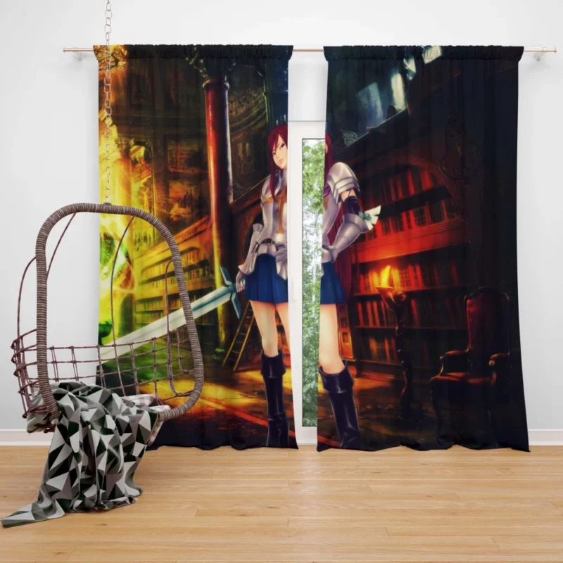 Erza Scarlet Legendary Warrior Anime Curtain