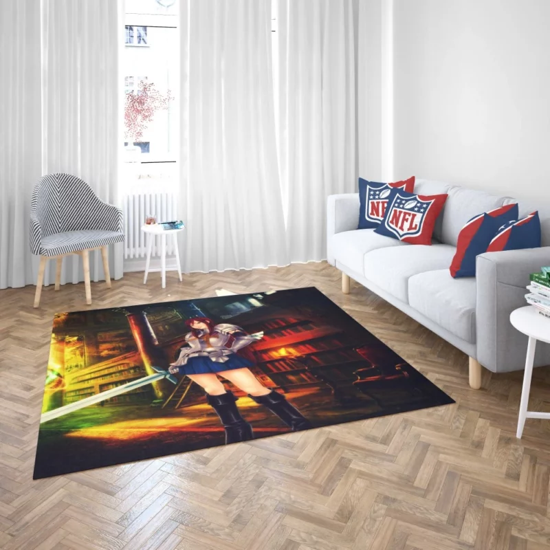 Erza Scarlet Legendary Warrior Anime Rug 2