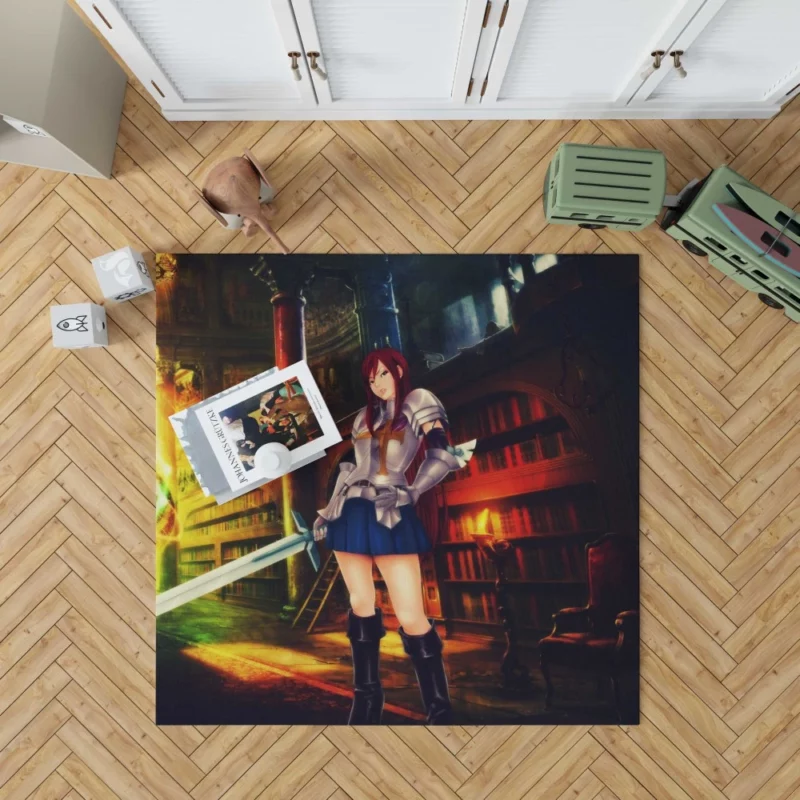 Erza Scarlet Legendary Warrior Anime Rug