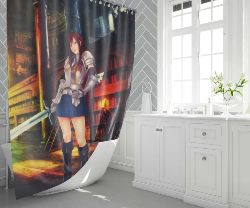 Erza Scarlet Legendary Warrior Anime Shower Curtain 1