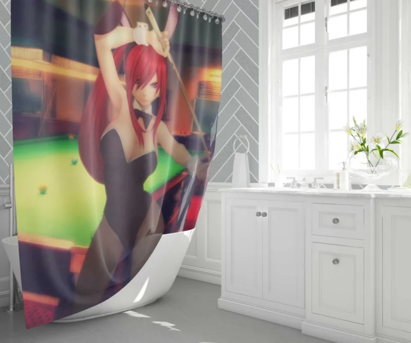 Erza Scarlet Master of Snooker Anime Shower Curtain 1