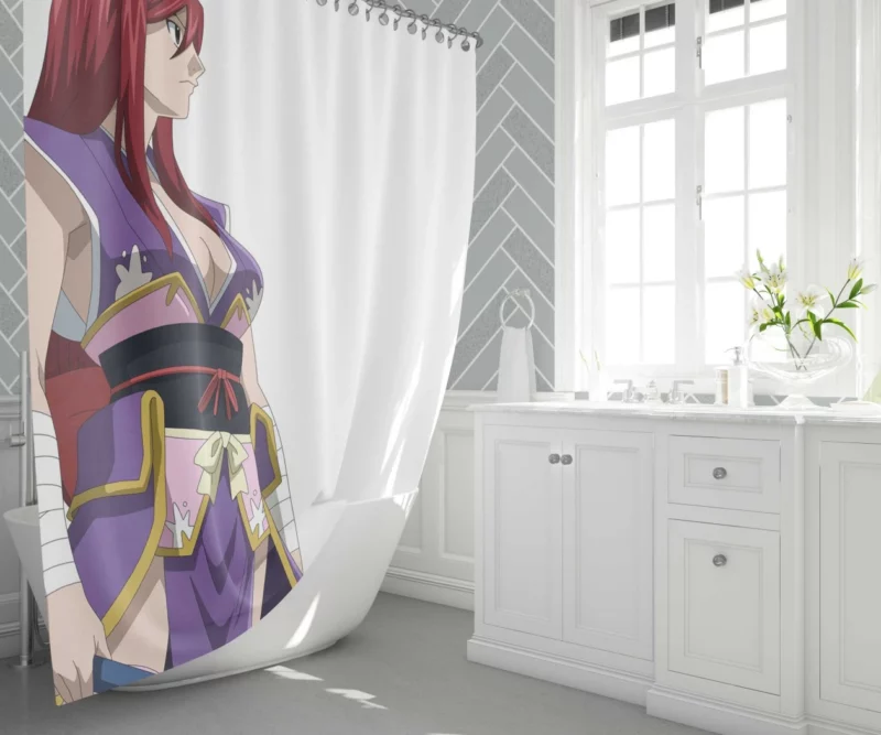 Erza Scarlet Saga of Strength Anime Shower Curtain 1