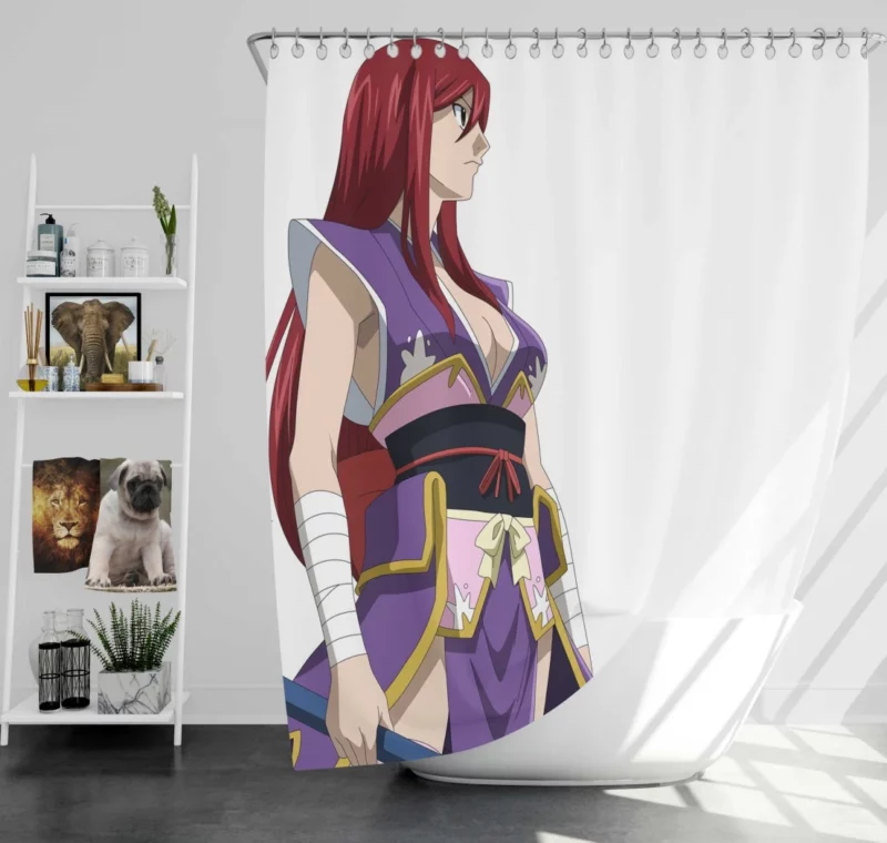 Erza Scarlet Saga of Strength Anime Shower Curtain