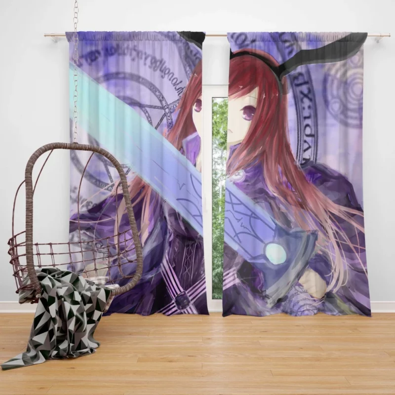 Erza Scarlet Swordmaster Journey Anime Curtain