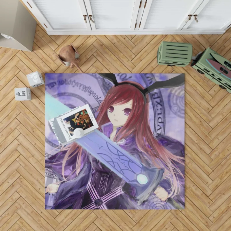 Erza Scarlet Swordmaster Journey Anime Rug