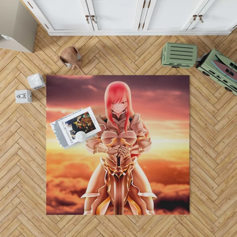 Erza Scarlet Swordmaster Saga Anime Rug