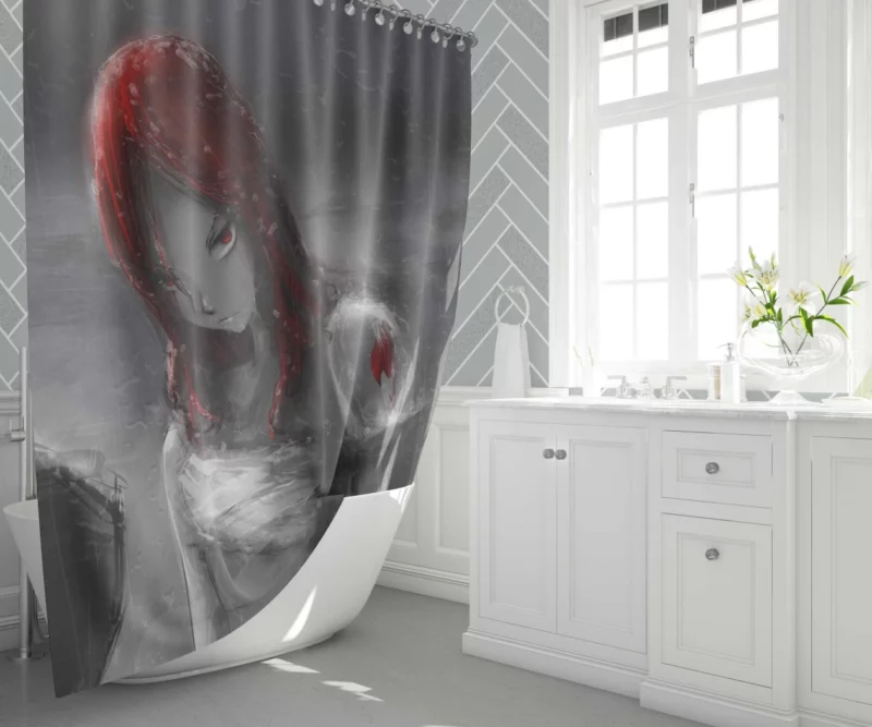 Erza Scarlet Warrior Chronicle Anime Shower Curtain 1