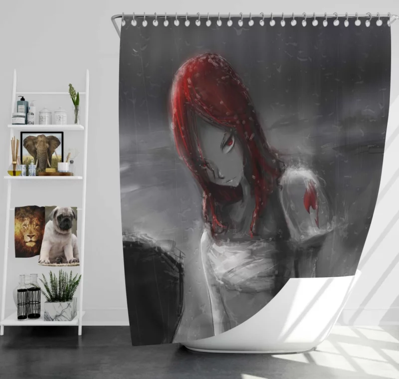 Erza Scarlet Warrior Chronicle Anime Shower Curtain