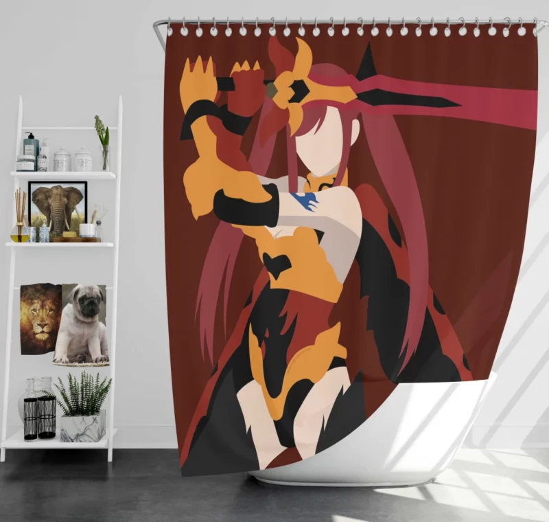 Erza Scarlet Warrior Journey Anime Shower Curtain