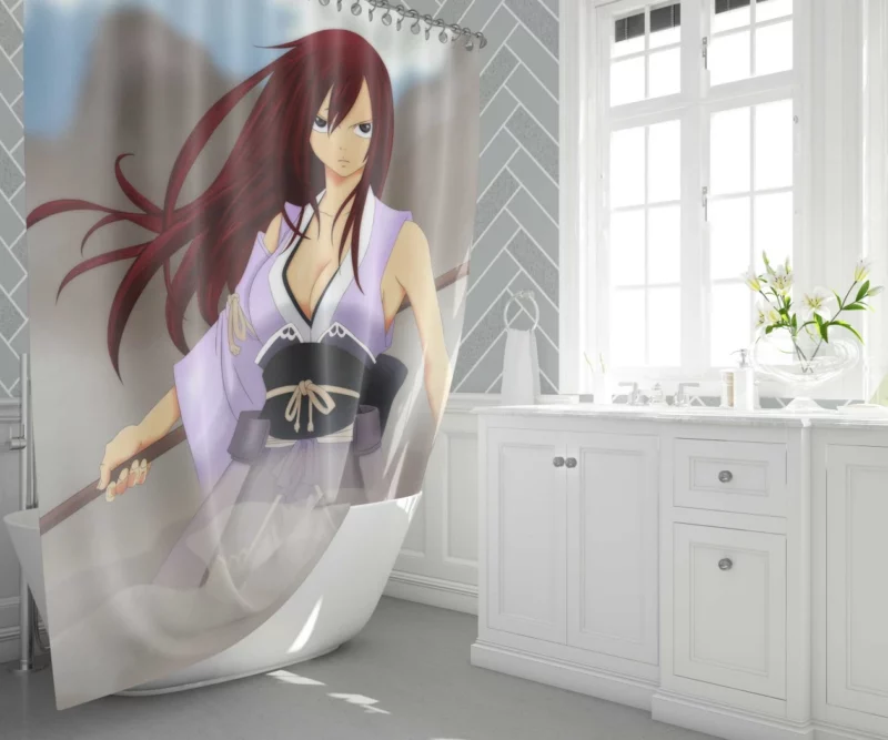 Erza Scarlet Warrior Legacy Anime Shower Curtain 1