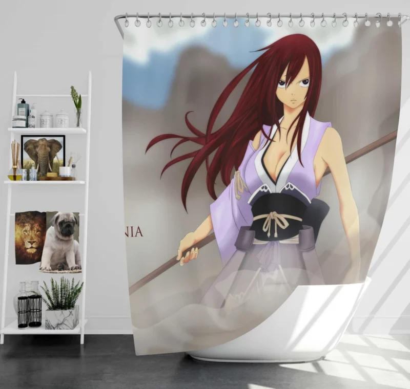 Erza Scarlet Warrior Legacy Anime Shower Curtain