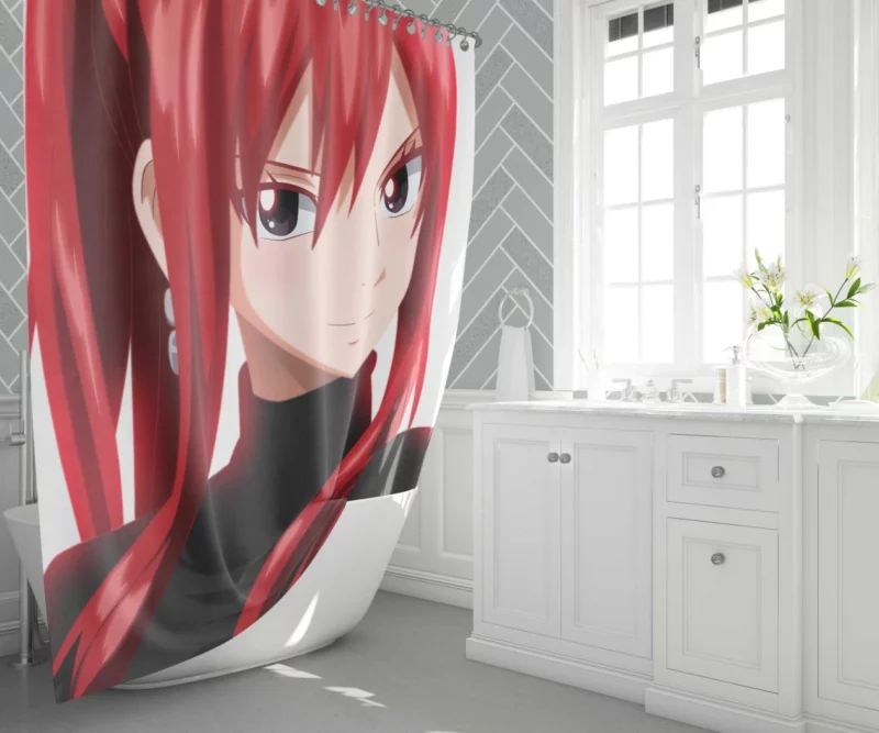 Erza Scarlet Warrior Odyssey Anime Shower Curtain 1