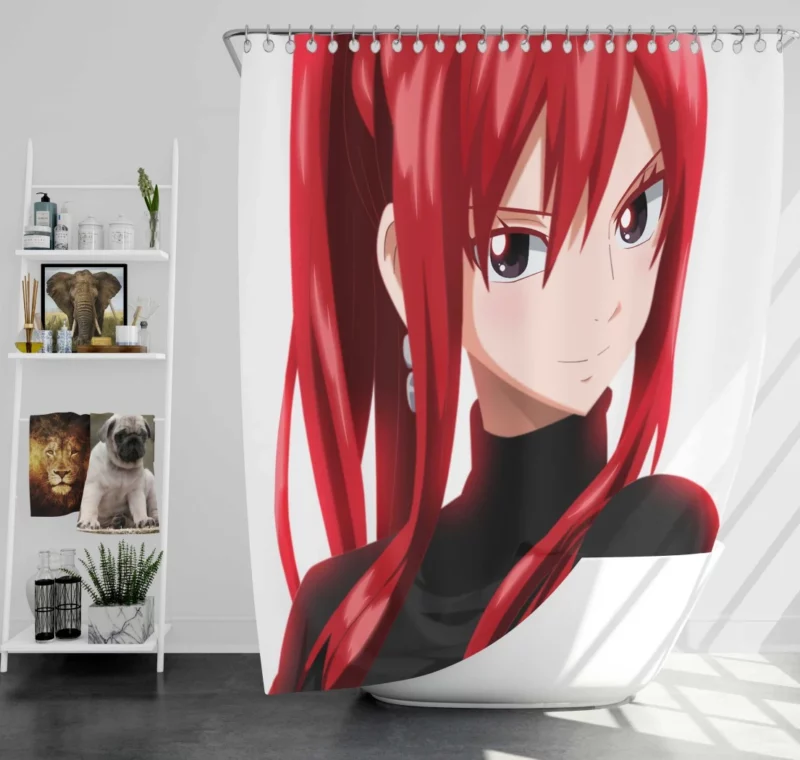 Erza Scarlet Warrior Odyssey Anime Shower Curtain