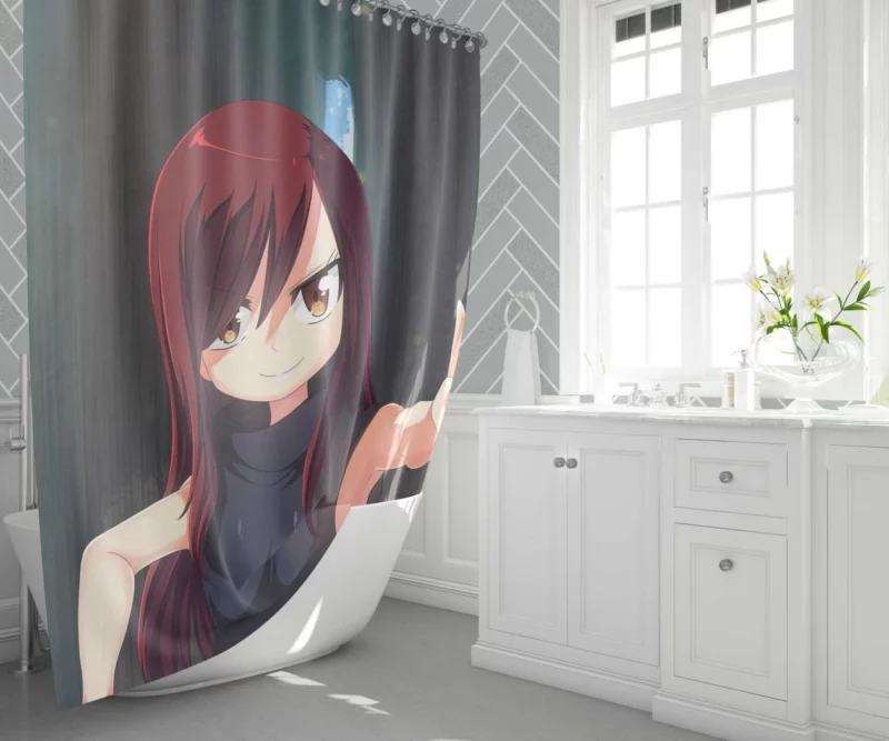 Erza Scarlet Warrior Tale Anime Shower Curtain 1