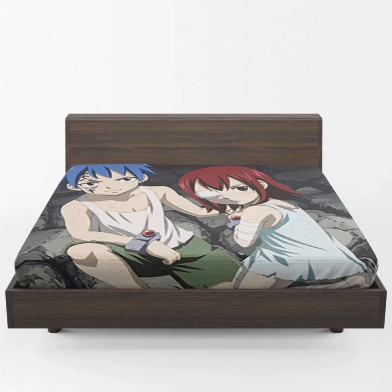 Erza and Jellal Destiny Call Anime Fitted Sheet 1