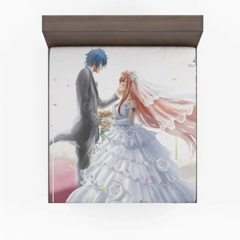 Erza and Jellal Unbreakable Bonds Anime Fitted Sheet