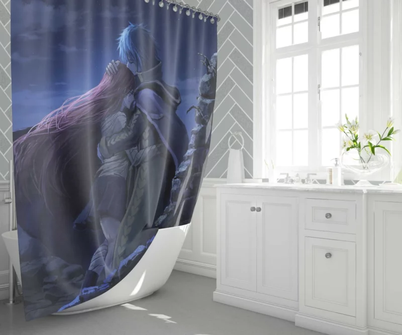 Erza and Jellal Unbreakable Duo Anime Shower Curtain 1