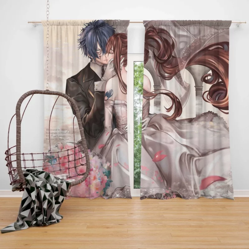 Erza and Jellal Unbreakable Ties Anime Curtain