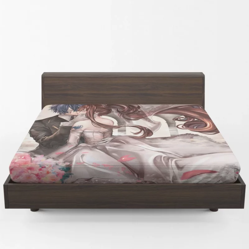 Erza and Jellal Unbreakable Ties Anime Fitted Sheet 1