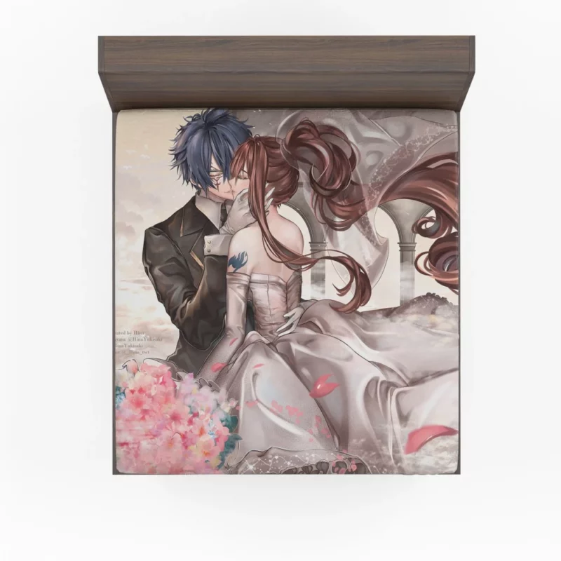 Erza and Jellal Unbreakable Ties Anime Fitted Sheet