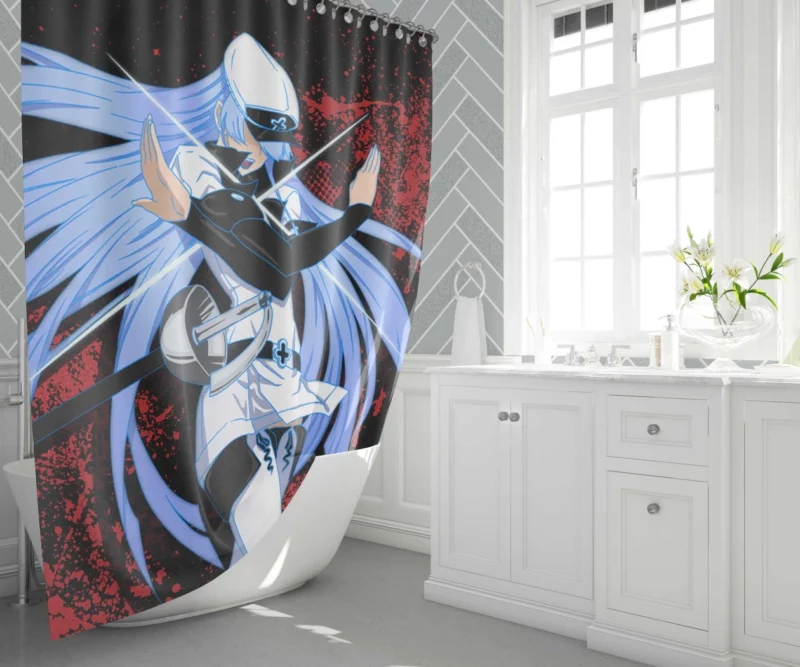 Esdeath Frosty Tyrant in Akame ga Kill! Anime Shower Curtain 1