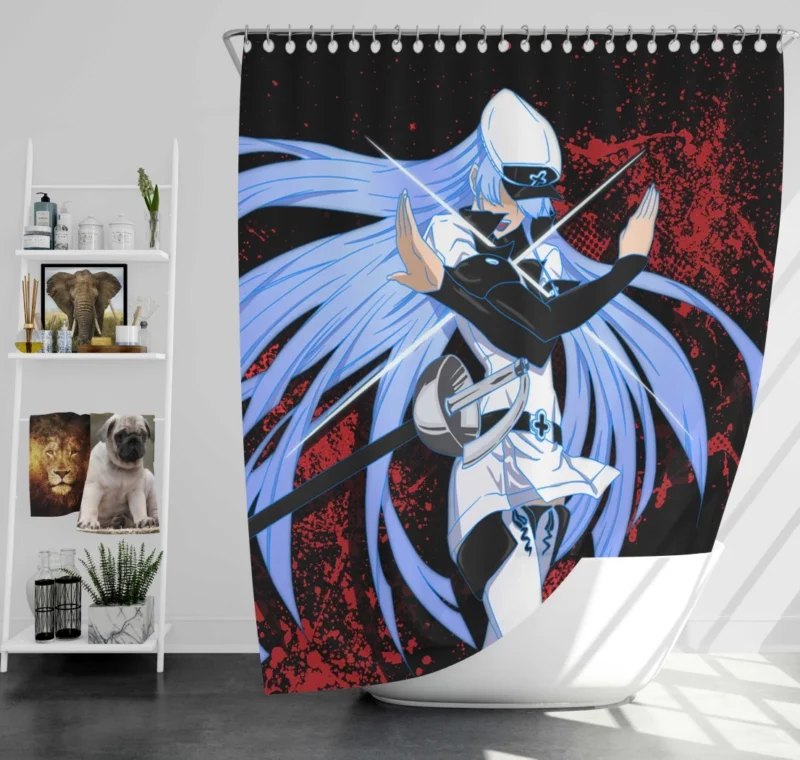 Esdeath Frosty Tyrant in Akame ga Kill! Anime Shower Curtain