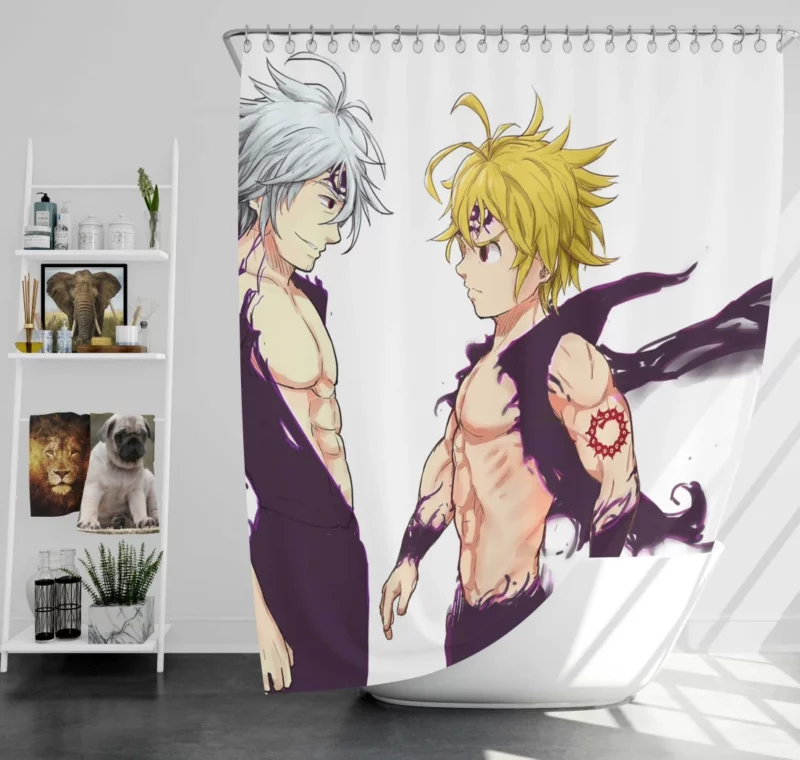 Estarossa vs. Meliodas Battle Clash Anime Shower Curtain